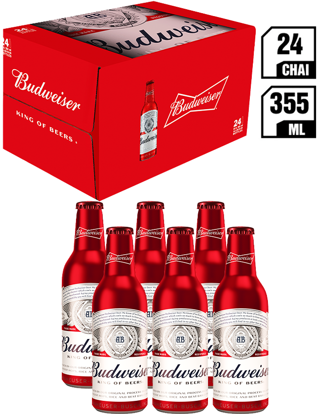 Budweiser Aluminum Chai 355ML – Thùng 24
