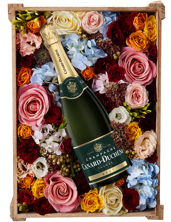 Champagne & Fresh Flowers Gift Box