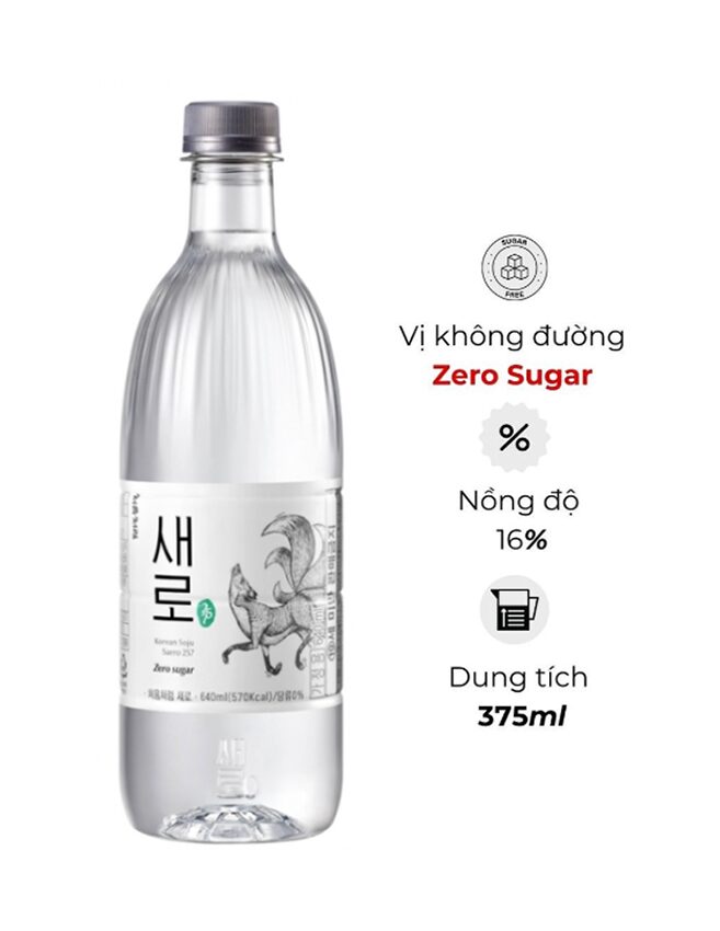 Soju Chum Churum Saero Zero Sugar Lotte - Không đường 375ml