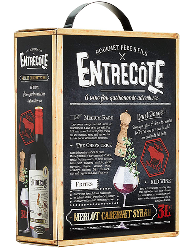 Rượu Vang Bịch Gourmet Pere & Fils Entrecote Merlot – Cabernet Sauvignon Bag in Box 3L