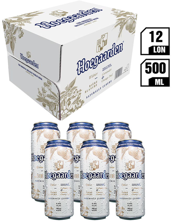 Hoegaarden White Lon 500ML – Thùng 12