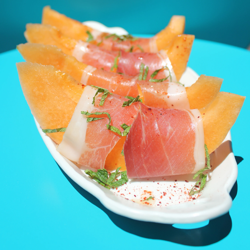 Iberico Ham With Melon & Cress