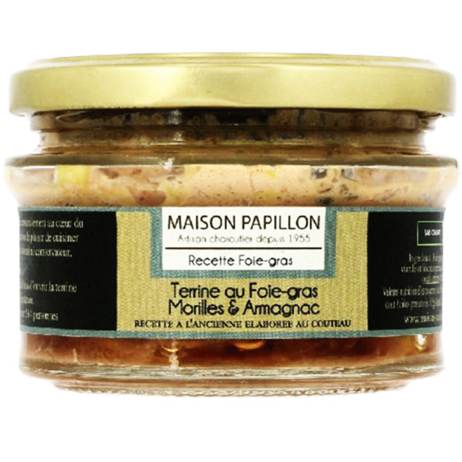 Duck Liver Terrine 50% Foie – Gras Morel and Armagnac (110grm) – Marmus Papillon