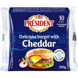 Phô Mai Cheddar Burger 10 miếng 200g – Président
