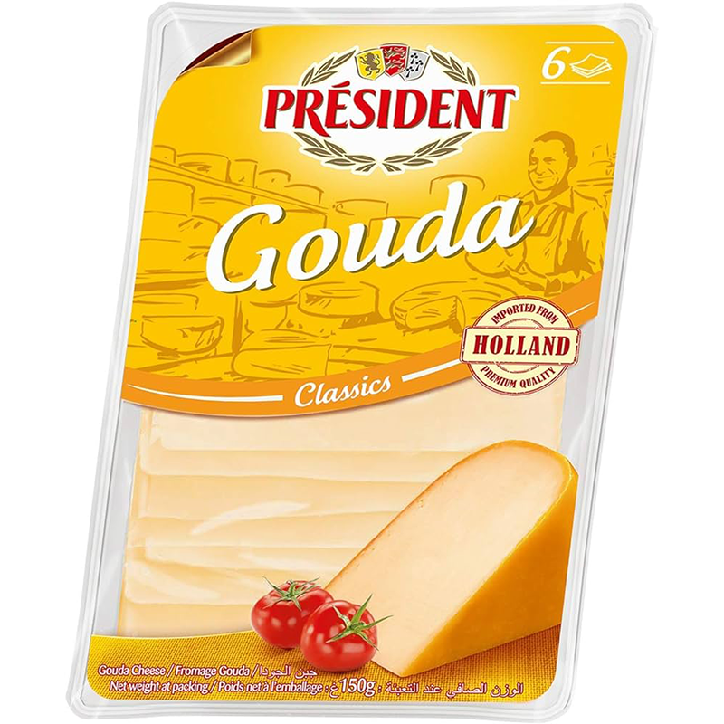 Phô Mai Gouda Cheese Natural 6 Slices (150G) – Président