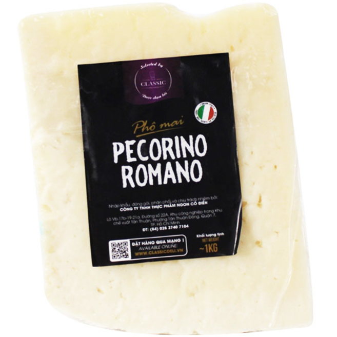 Phô Mai Pecorino Romano Block – Eco Friendly Packaging (1kg)