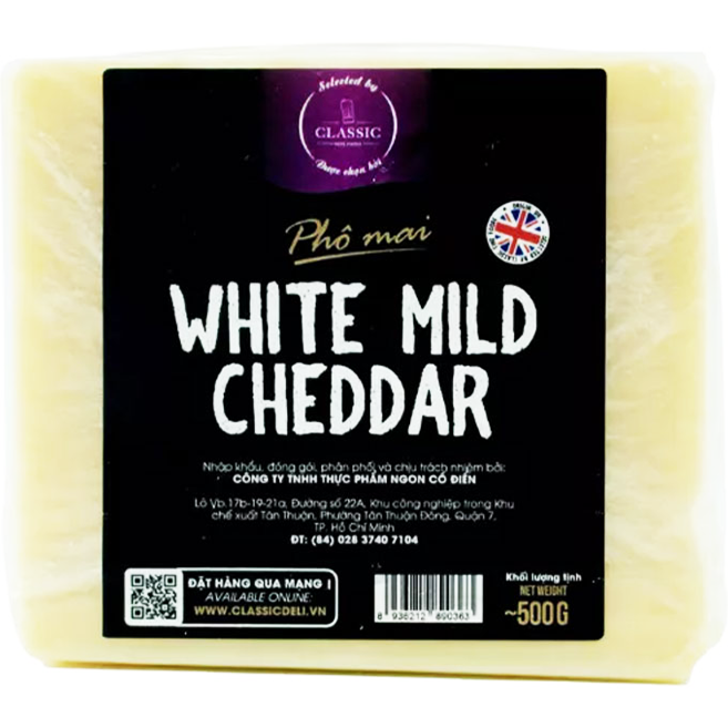 Phô Mai White Mild Cheddar Block (500g) McLelland – CTR