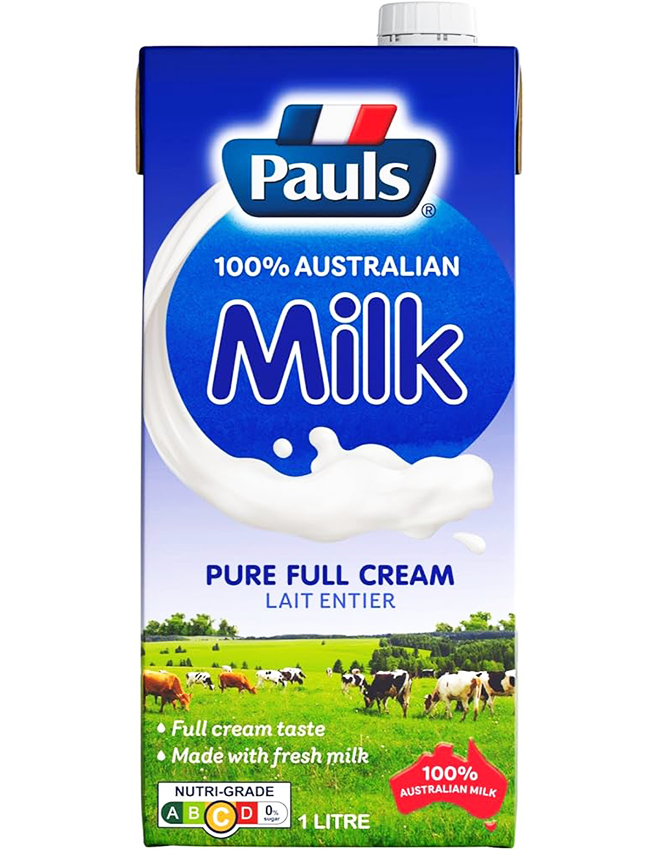 Sữa Tươi Tiệt Trùng Nguyên Kem Pauls – Milk Pure Full Cream 1L. Thùng 12 Hộp