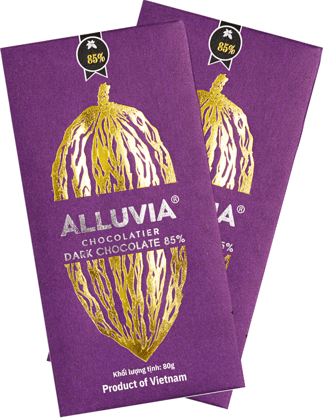 Socola Đen Nguyên Chất Ít Đường Đắng Đậm Alluvia 85% Ca Cao 80gr