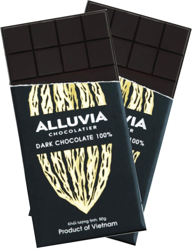 Socola Đen Nguyên Chất Không Đường Đắng Đậm Alluvia 100% Ca Cao 80gr