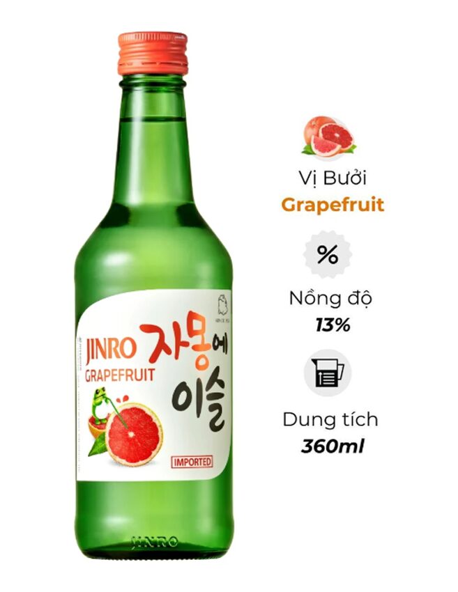 Rượu Soju Jinro - Vị Bưởi - 1 Chai