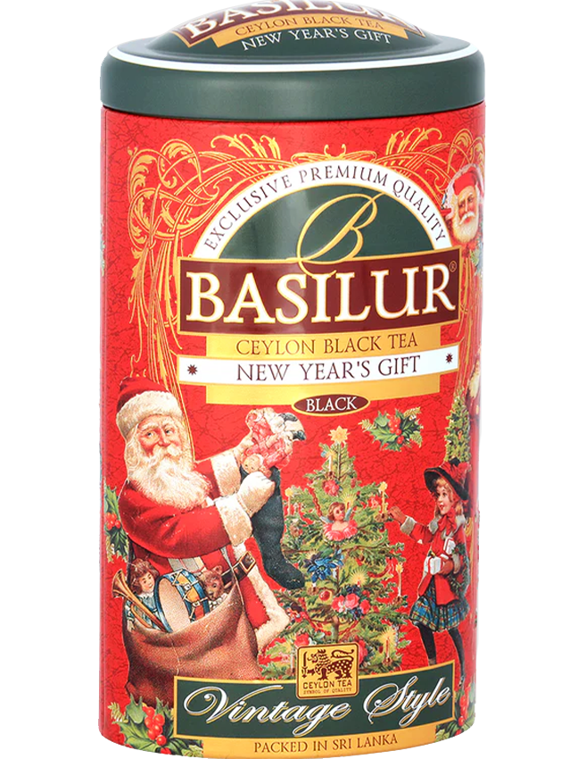 Trà Basilur - Hộp Quà Vintage Chào Năm Mới 100g (Hộp Thiếc)