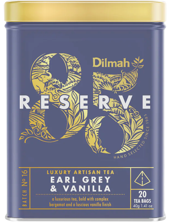 Trà Đen Bá Tước Hương Vani Dilmah 85 Reserve Tea Bags 40g (Hộp Thiếc)