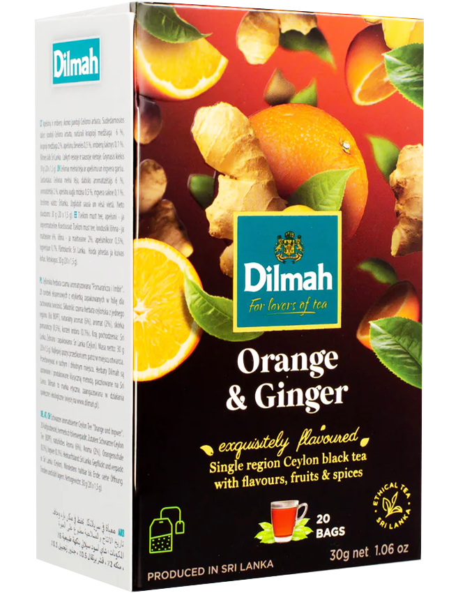 Trà Đen Cam & Gừng Dilmah Fun Tea Orange & Ginger Tea Bags 30g