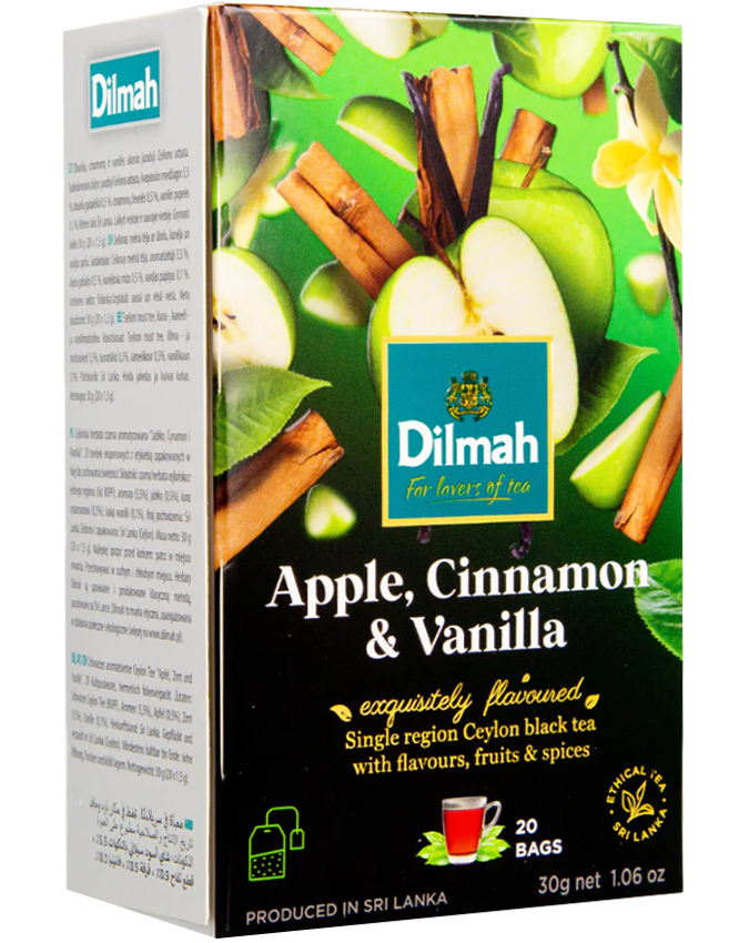 Trà Đen Táo, Quế & Vani Dilmah Fun Tea Apple, Cinnamon & Vanilla Tea Bags 30g