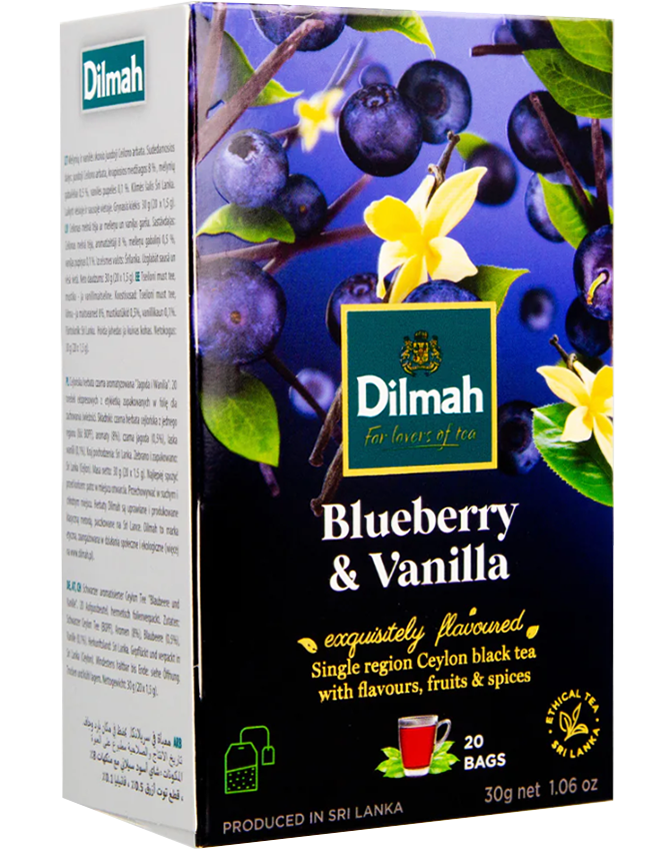 Trà Đen Việt Quất & Vani Dilmah Fun Tea Blueberry & Vanilla Tea Bags 30g