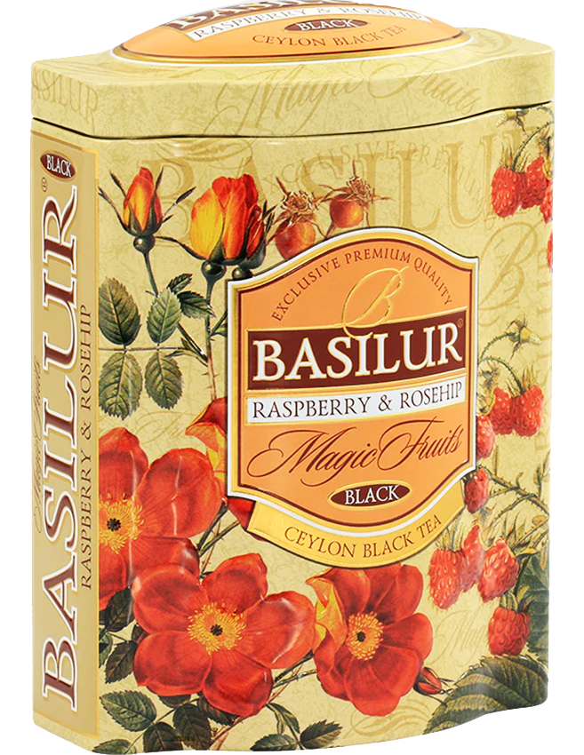 Trà Đen Ceylon Basilur Cao Cấp Vị Dâu Rừng Và Nụ Tầm Xuân – 100g (Hộp Thiếc)