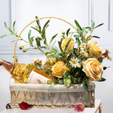 Giỏ Quà Vang Hồng & Hoa "Dấu Ấn Thanh Lịch"