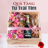 Hộp Quà Tặng Champagne & Hoa "Sắc Hồng Tinh Tế"