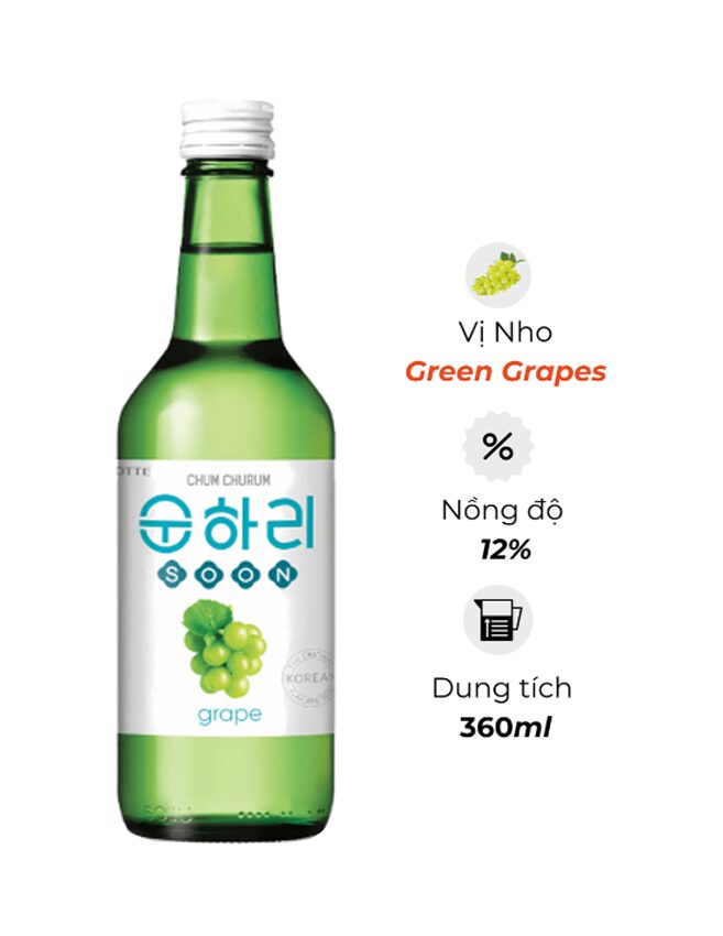 Soju Chum Churum Grape - Nho 360ml