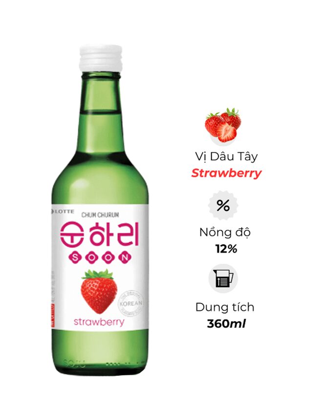 Soju Chum Churum Strawberry - Dâu Tây 360ml