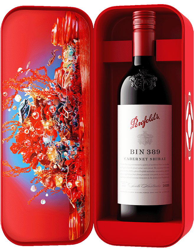 Rượu Vang Đỏ Penfolds Venture Beyond Bin 389 Cabernet Shiraz 2021 Deep Sea Gift Box