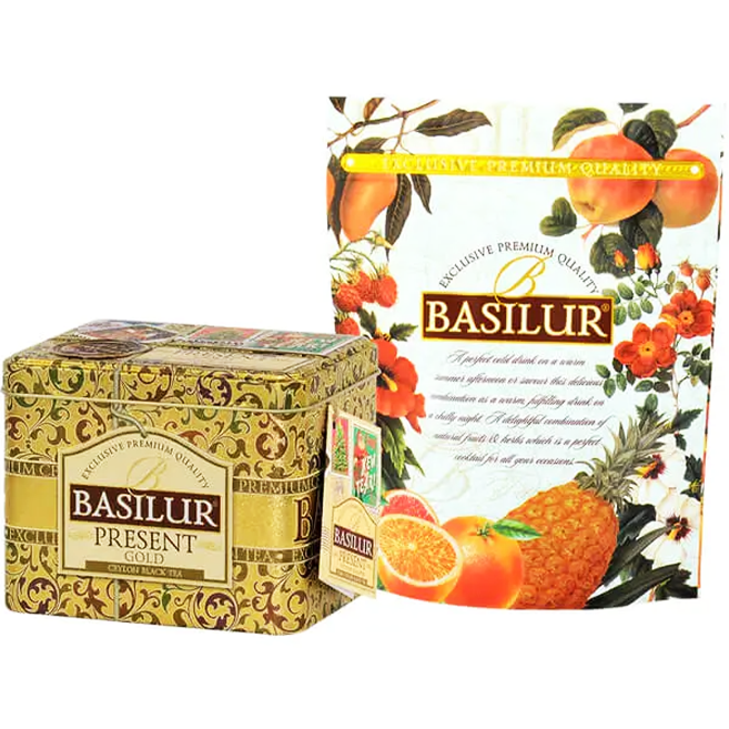 Trà Basilur - Bộ Sưu Tập Quà Tặng - Phiên Bản Vàng 100g (Hộp Thiếc)