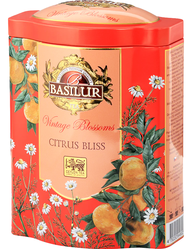 Trà Basilur - Bộ Sưu Tập Sắc Hoa Cổ Điển - Sảng Khoái Hương Cam 100g (Hộp Thiếc)