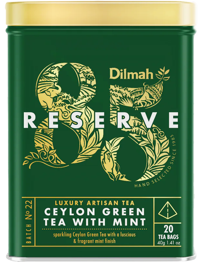 Trà Xanh Ceylon Bạc Hà Dilmah 85 Reserve Tea Bags 40g (Hộp Thiếc)