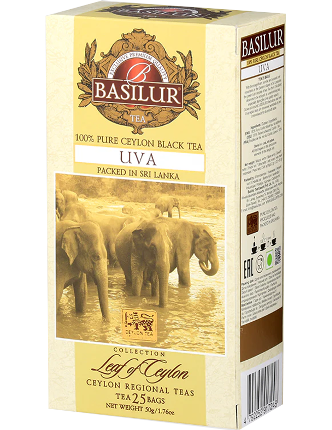 Trà Basilur - Trà Lá UVA Cao Cấp - Ceylon 50g (Hộp Giấy)