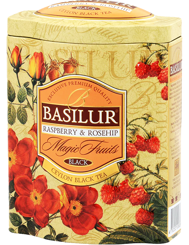 Trà Đen Ceylon Basilur Cao Cấp Vị Dâu Rừng Và Nụ Tầm Xuân – 100g (Hộp Thiếc)