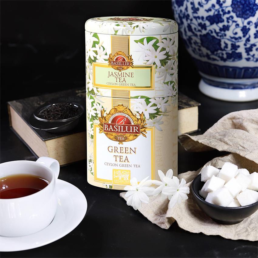 Trà Xanh Ceylon Basilur Ướp Hoa Nhài 100g (Hộp Thiếc)