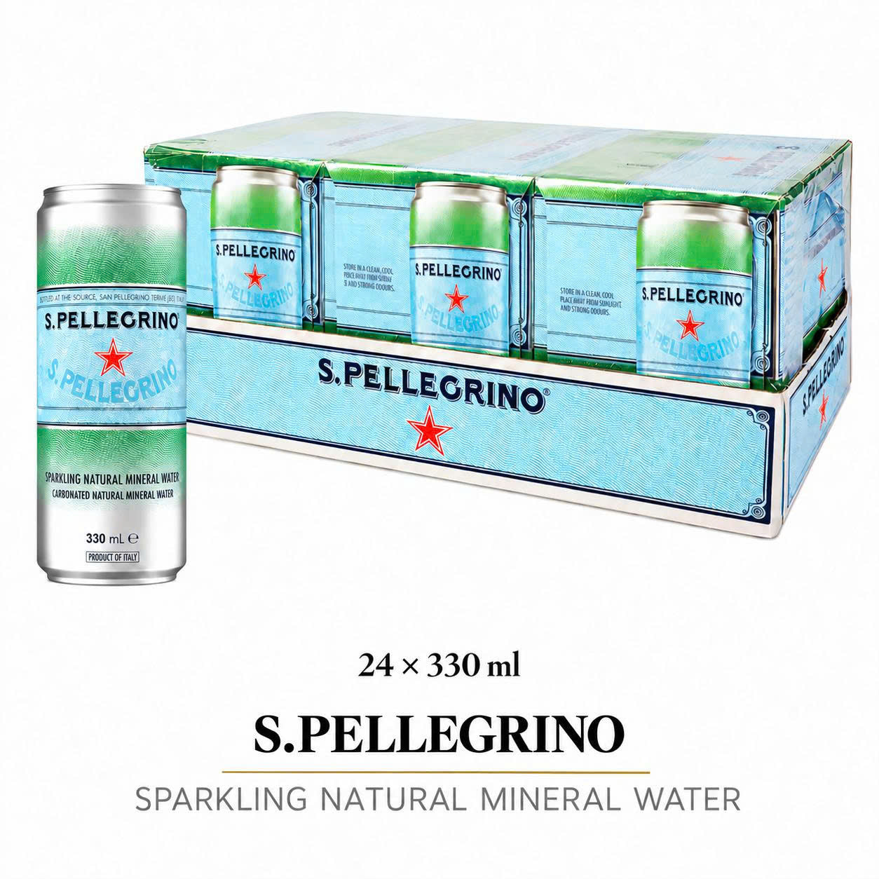 NATURAL MINERAL – SAN PELLEGRINO – NƯỚC GIẢI KHÁT THIÊN NHIÊN CÓ GAS 330ML